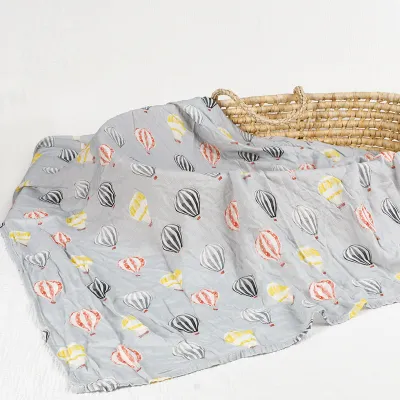Baby Bamboo Fiber Cotton Gauze Bath Towel Newborn Blanket 120x120cm