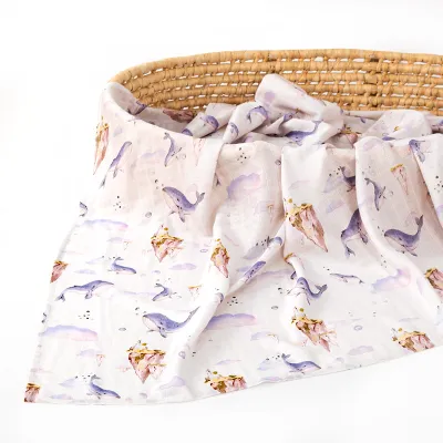 Baby Bamboo Fiber Cotton Gauze Bath Towel Newborn Blanket 120x120cm