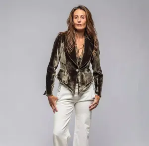 Women Casual Slim-Fit Solid Color One-Button Jacket