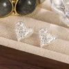 Texture Lava Love Earrings (Plain Silver))