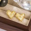 Texture Lava Love Stud Earrings (Gold)