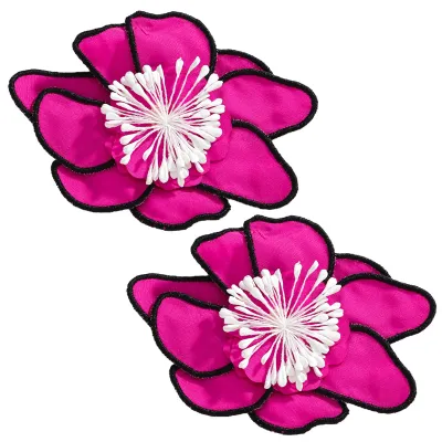 Women Fashion Elegant Multicolor Cloth Flower Earrings