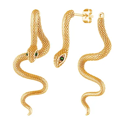 Women Fashion Detachable Snake Earrings Zinc Alloy Personality Trend