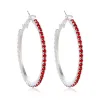 Diameter 4.5Cm Silver Red Diamond