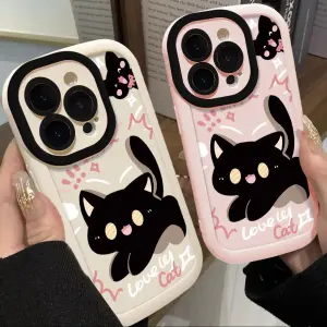 Cute Cat Frosted iPhone Case TPU All-Inclusive for Apple
