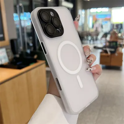 Fashion Simple Solid Color Magnetic Matte Phone Case for Apple
