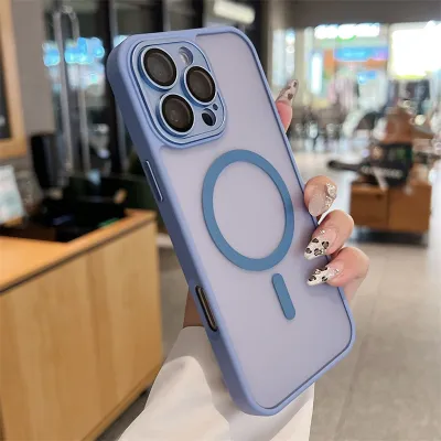 Fashion Simple Solid Color Magnetic Matte Phone Case for Apple