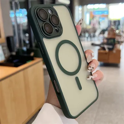 Fashion Simple Solid Color Magnetic Matte Phone Case for Apple