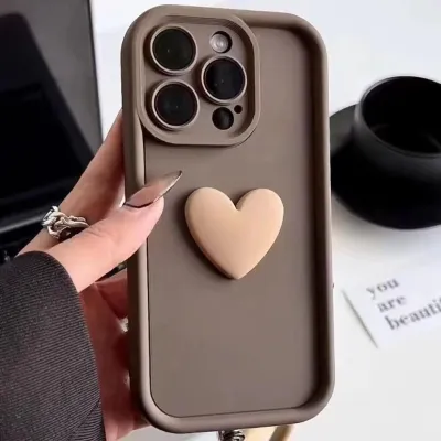 Fashion Heart Frosted Anti-Drop Silicone iPhone Case