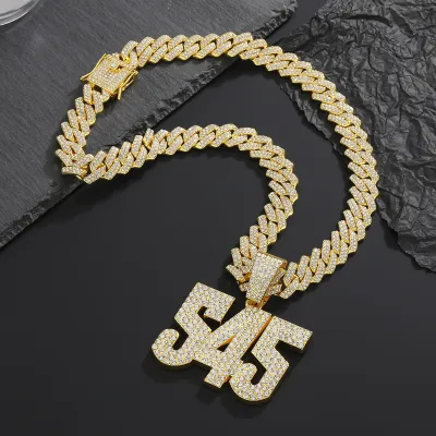 Personalized Hip Hop Digital 545 Pendant Necklace