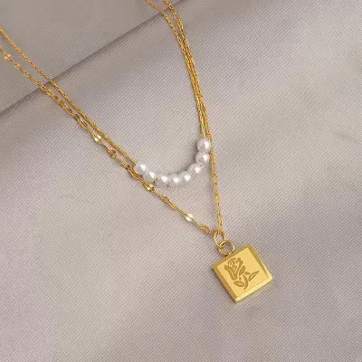Women Fashion Irregular Gold Titanium Steel Necklace