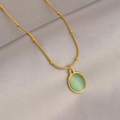 Women Fashion Irregular Gold Titanium Steel Necklace
