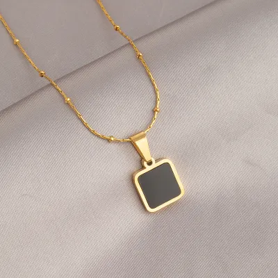 Women Fashion Irregular Gold Titanium Steel Necklace