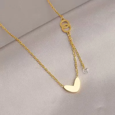 Women Fashion Irregular Gold Titanium Steel Necklace