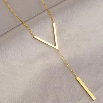 Women Fashion Irregular Gold Titanium Steel Necklace
