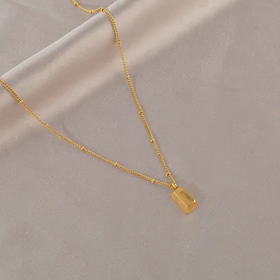 Women Fashion Irregular Gold Titanium Steel Necklace