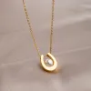 Gold U-Shaped Pearl Necklace