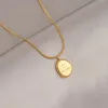 Gold Oval Bean Necklace