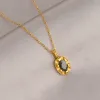 Gold Black Gem Necklace