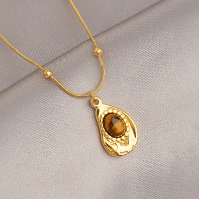 Women Fashion Irregular Gold Titanium Steel Necklace