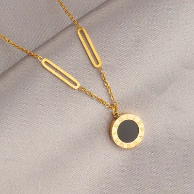 Women Fashion Irregular Gold Titanium Steel Necklace