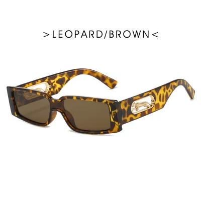 Women Fashion Retro Square Leopard Sunglasses
