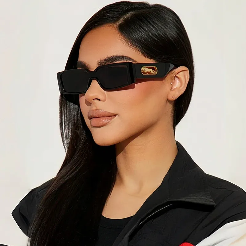Women Fashion Retro Square Leopard Sunglasses