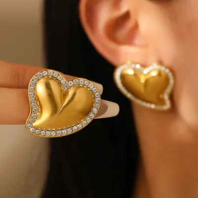 Women Fashion Geometric Irregular Stainless Steel Earrings Instagram Wind Personality Trend