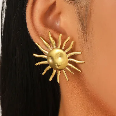 Women Fashion Geometric Irregular Stainless Steel Earrings Instagram Wind Personality Trend