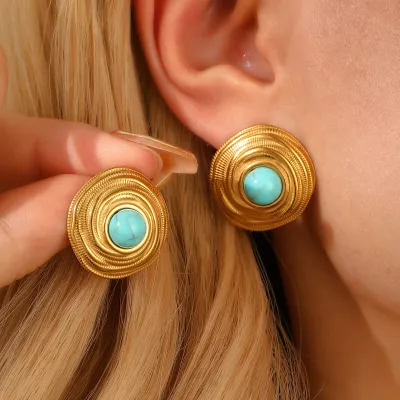 Women Fashion Geometric Irregular Stainless Steel Earrings Instagram Wind Personality Trend