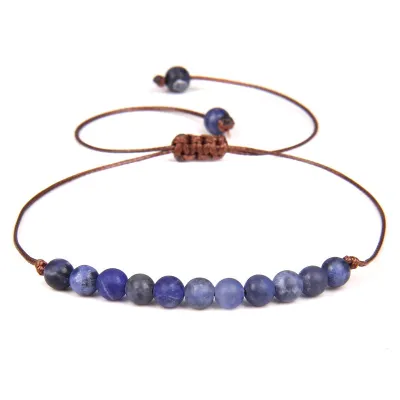 Women Vintage Agate Beaded Adjustable Bracelet Geometric Unisex