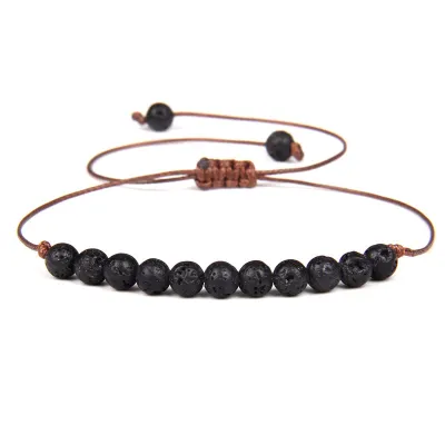 Women Vintage Agate Beaded Adjustable Bracelet Geometric Unisex