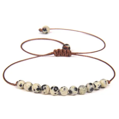 Women Vintage Agate Beaded Adjustable Bracelet Geometric Unisex