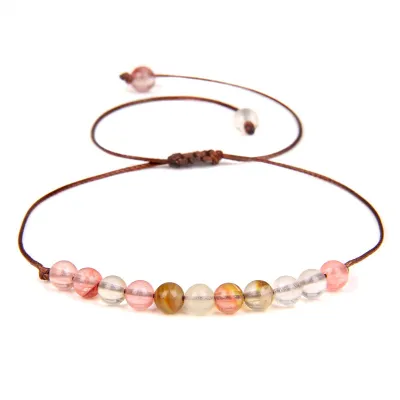 Women Vintage Agate Beaded Adjustable Bracelet Geometric Unisex