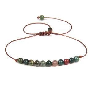Women Vintage Agate Beaded Adjustable Bracelet Geometric Unisex