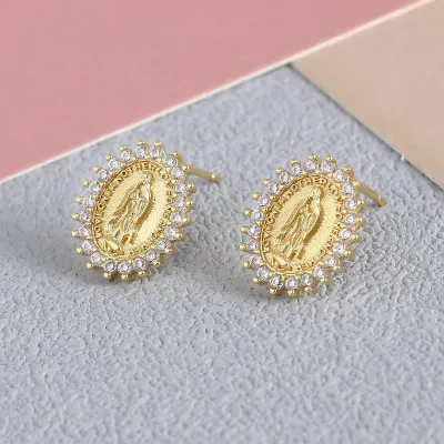 Women Fashion Retro Geometric Rhinestone Drop Earrings
