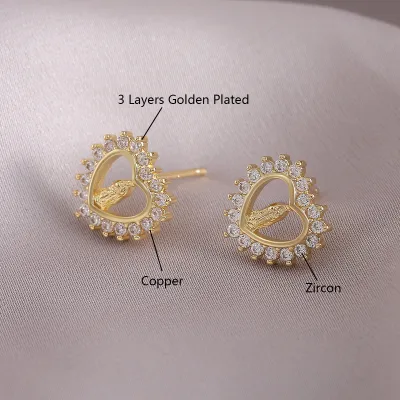 Women Fashion Retro Geometric Rhinestone Drop Earrings