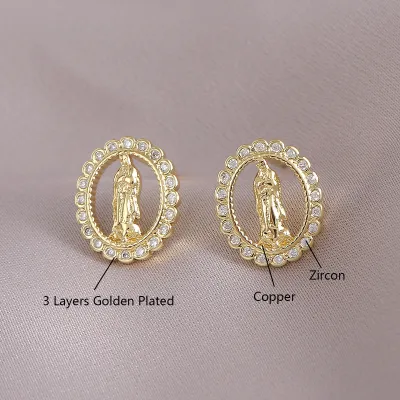 Women Fashion Retro Geometric Rhinestone Drop Earrings