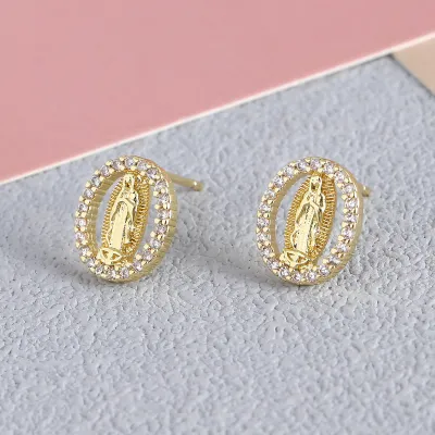 Women Fashion Retro Geometric Rhinestone Drop Earrings