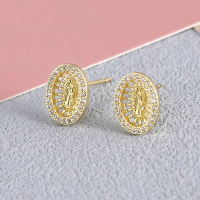 Women Fashion Retro Geometric Rhinestone Drop Earrings