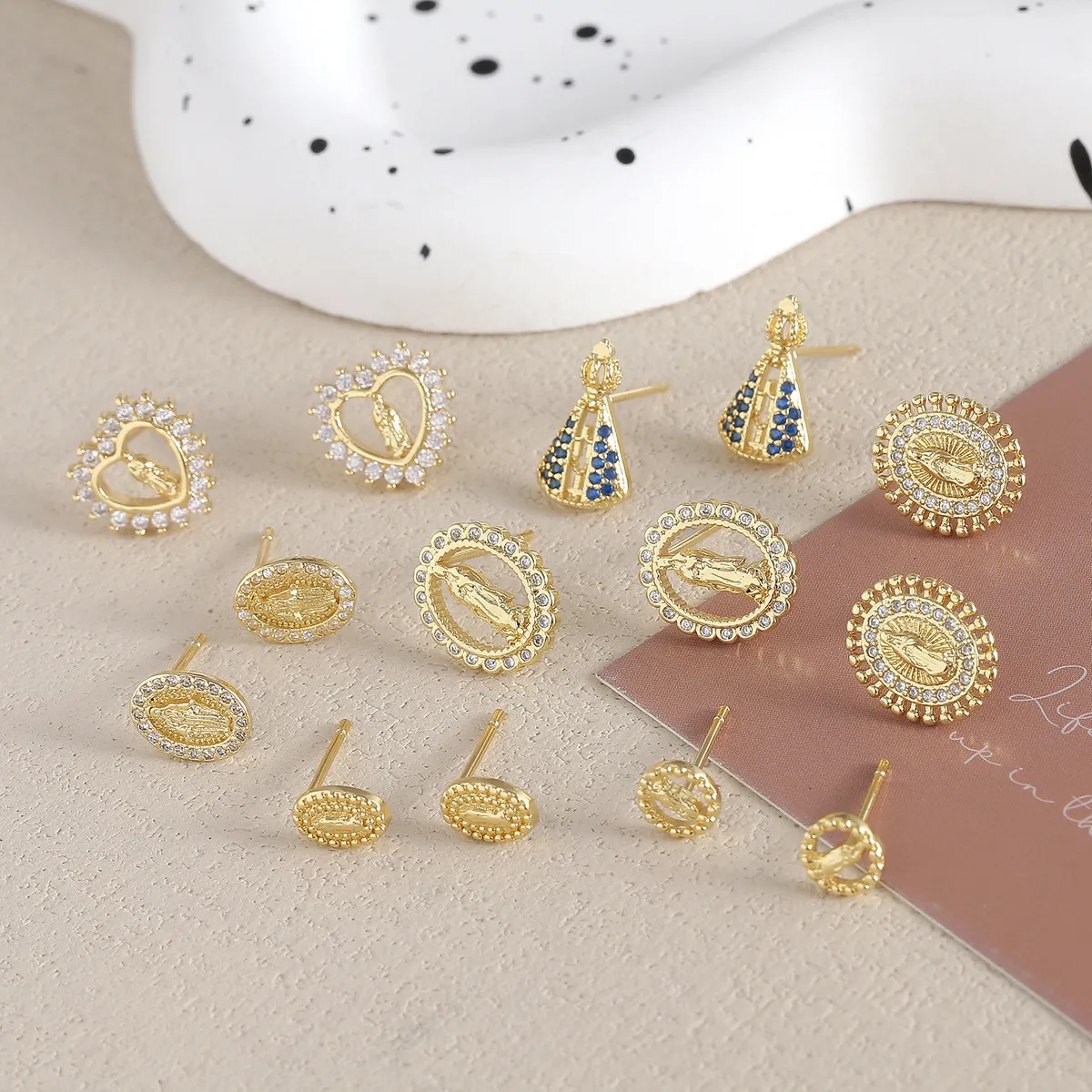Women Fashion Retro Geometric Rhinestone Drop Earrings
