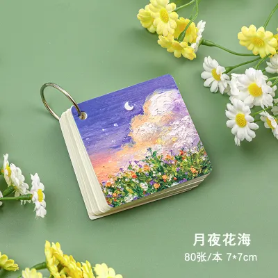 Fashion Printed Iron Circle Pocket Portable Notebook Stationery 80 Pages