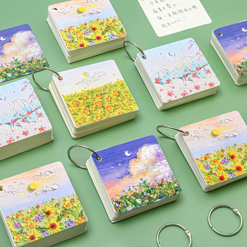 Fashion Printed Iron Circle Pocket Portable Notebook Stationery 80 Pages