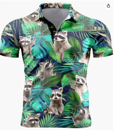 Men's Holiday Flamingo Floral Print Plus Size Short Sleeve Lapel Shirt