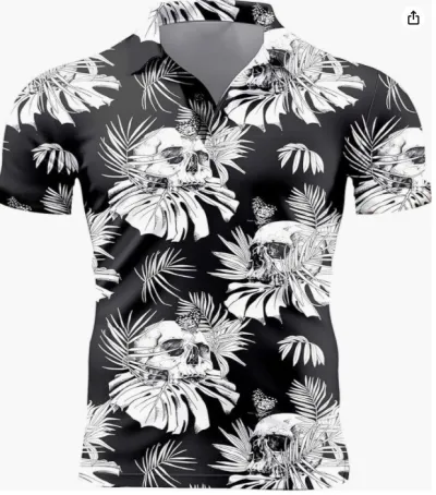 Men's Holiday Flamingo Floral Print Plus Size Short Sleeve Lapel Shirt