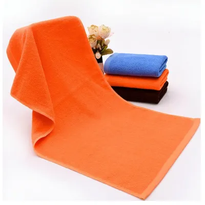 35*75cm Pure Cotton Hotel Towel 120g Orange Coffee Lint-Free Beauty Salon Towel Custom
