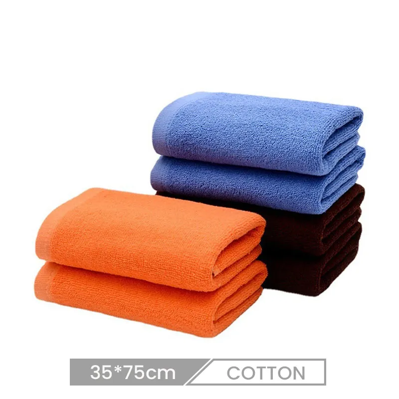 35*75cm Pure Cotton Hotel Towel 120g Orange Coffee Lint-Free Beauty Salon Towel Custom
