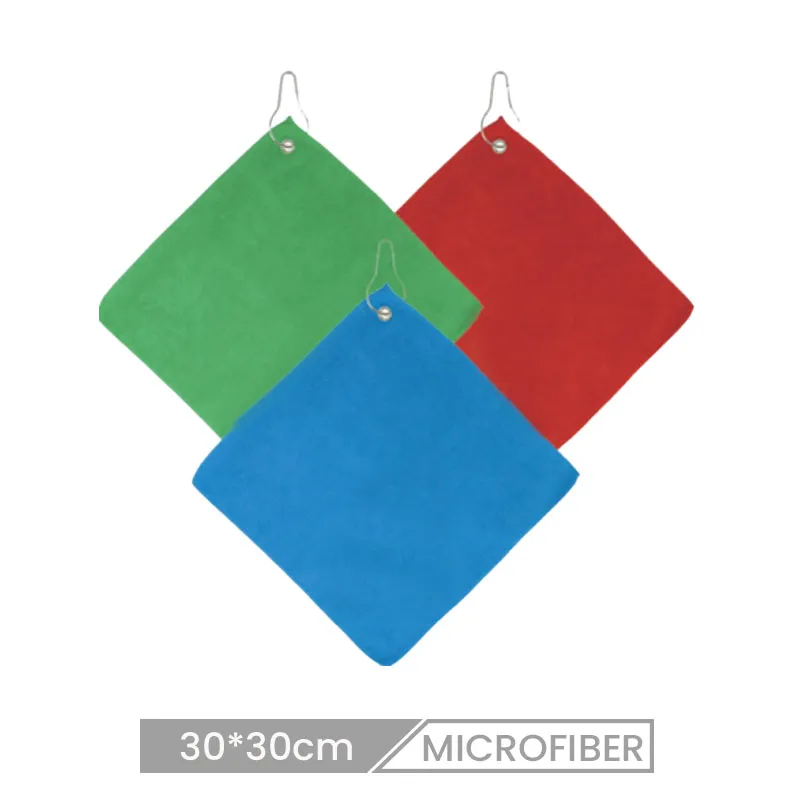 30*30cm Microfiber Golf Carabiner Towel Custom