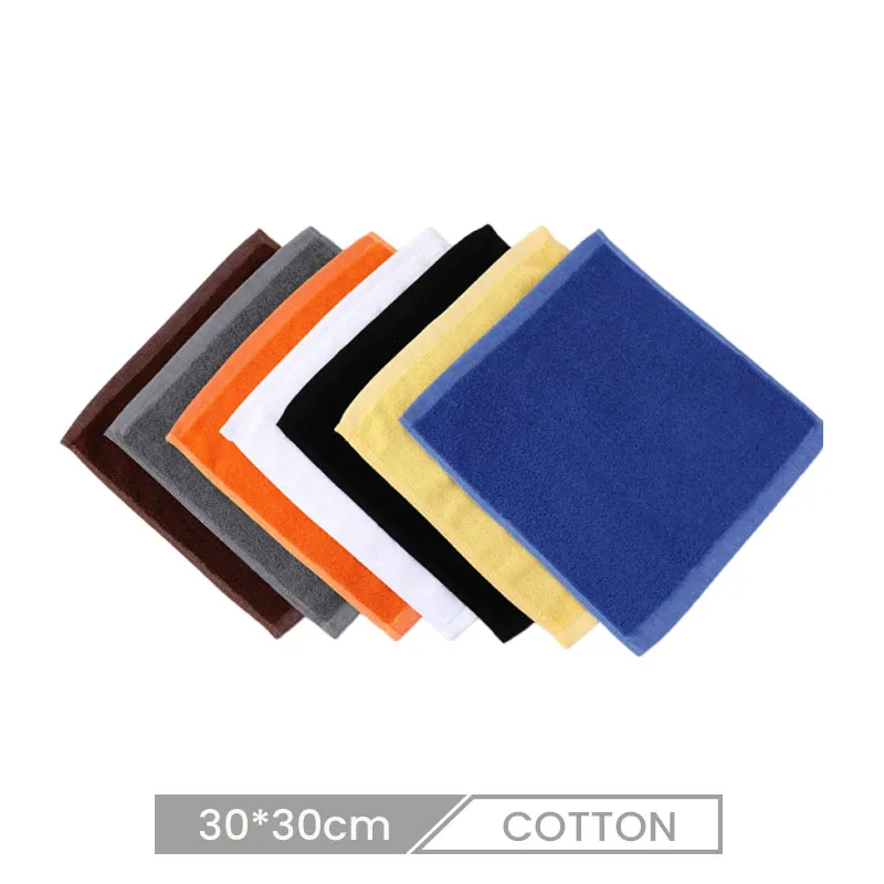30*30cm Pure Cotton Multicolor Square Towel Logo Custom