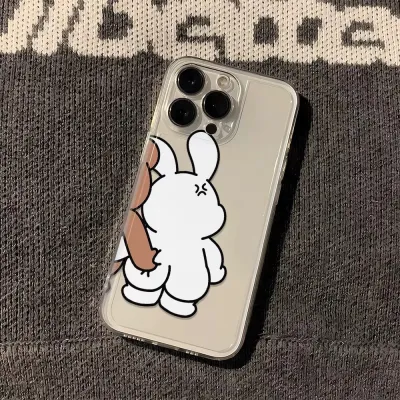 Fashion Cute Bear Rabbit TPU All-Inclusive Apple iPhone Case
